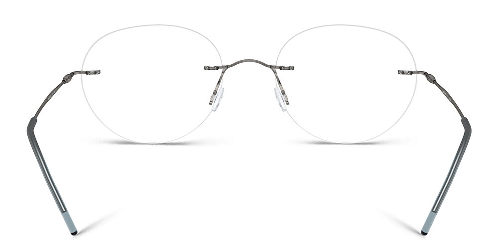 جورجو أرماني نظارات طبية دائرية بدون إطار بشعار العلامة