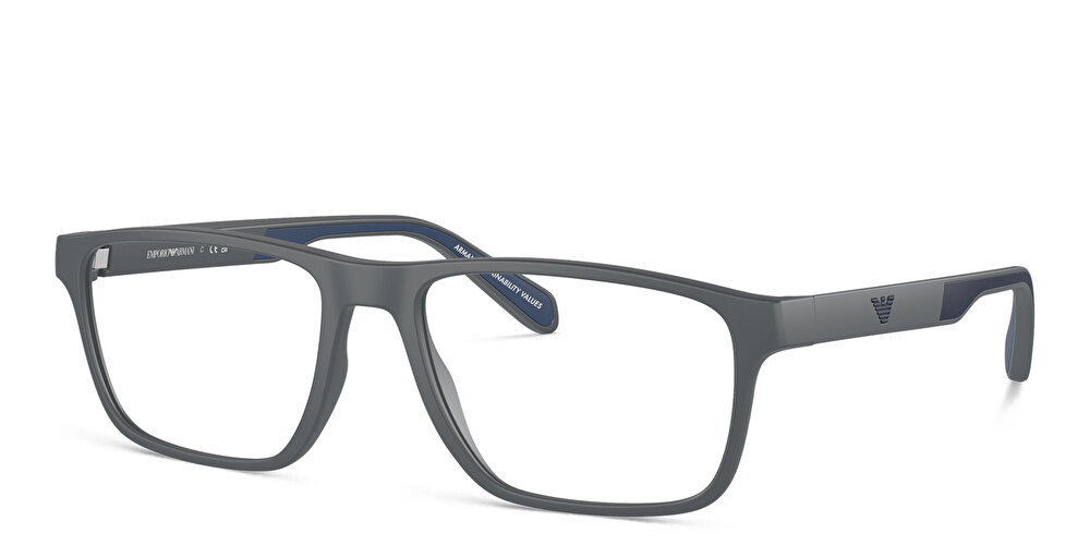 أمبوريو أرماني نظارات طبية مستطيلة واسعة بشعار العلامة