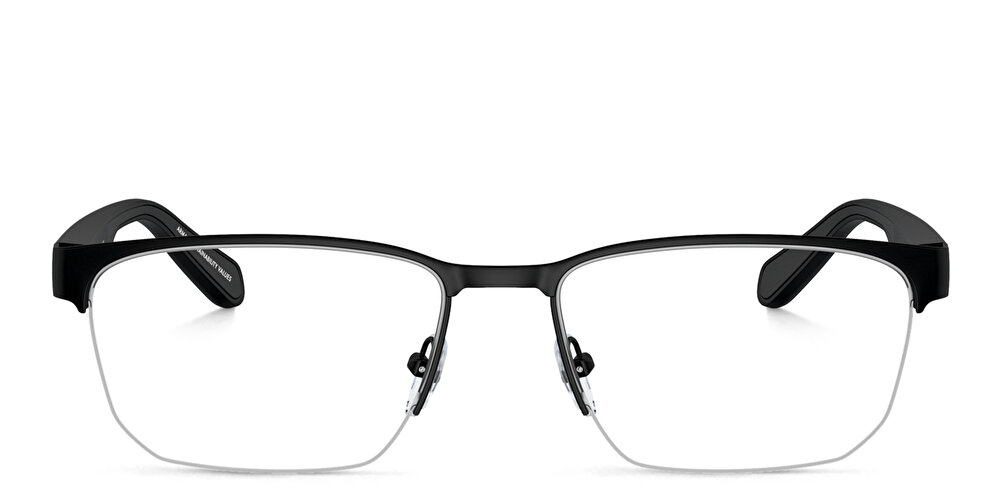 EMPORIO ARMANI Logo Wide Half-Rim Irregular Eyeglasses