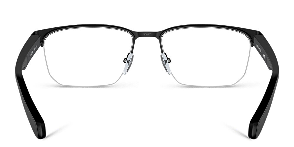 أمبوريو أرماني نظارات طبية غير منتظمة واسعة بنصف إطار بشعار العلامة