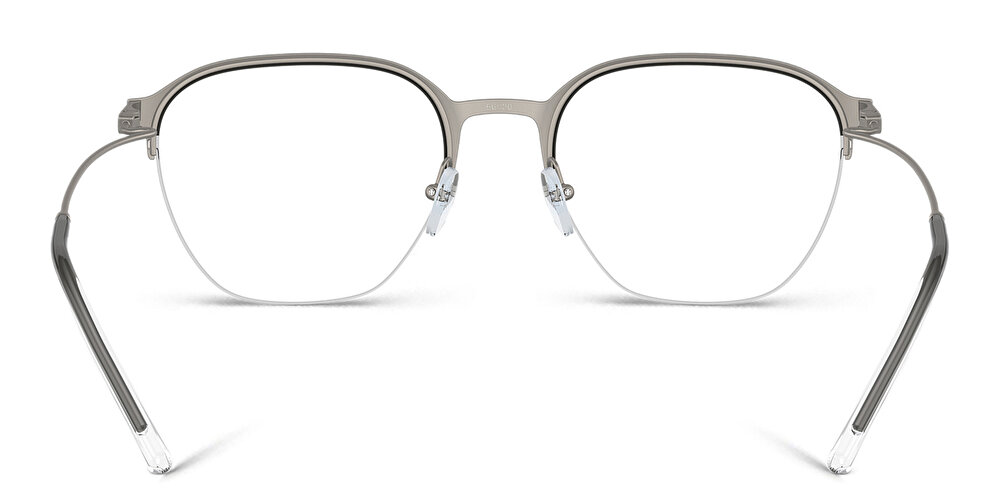 EMPORIO ARMANI Logo Half-Rim Irregular Eyeglasses