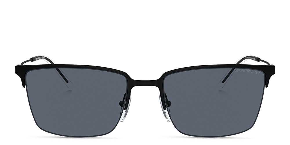 أمبوريو أرماني نظارات شمسية مربّعة بنصف إطار بشعار العلامة
