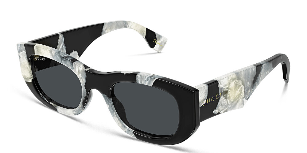 غوتشي نظارات شمسية لينيا ليتيرينغ بإطار مستطيل للجنسين من مجموعة 