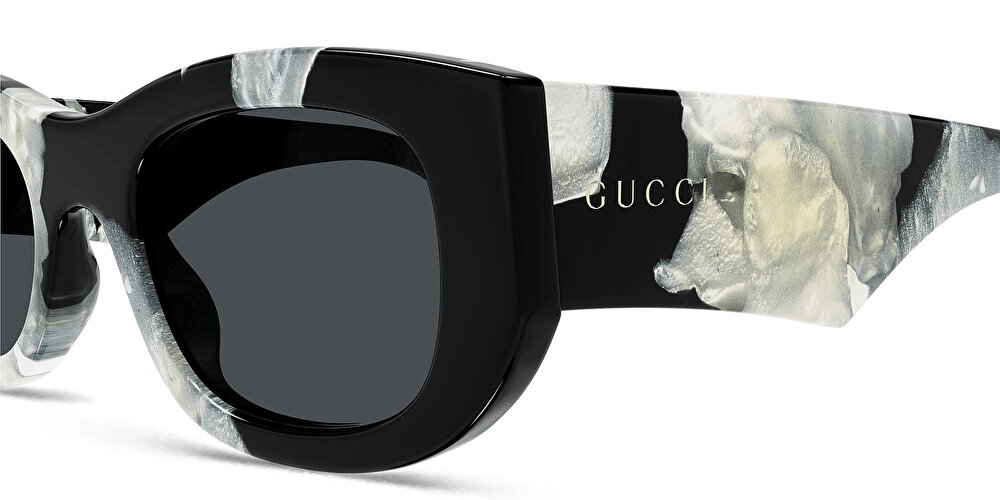 غوتشي نظارات شمسية لينيا ليتيرينغ بإطار مستطيل للجنسين من مجموعة 