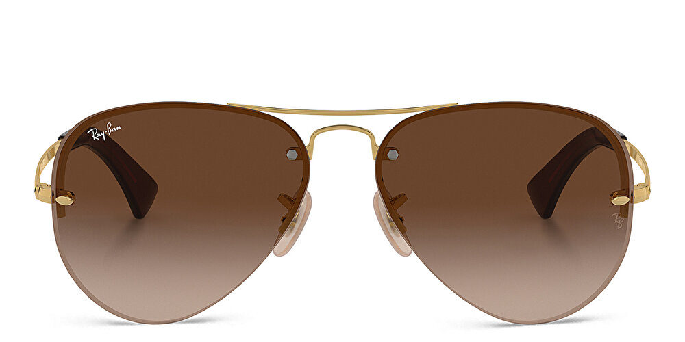 Ray-Ban Half-Rim Wide Aviator Sunglasses